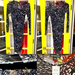 INC Cocktail Black & White Petite Small